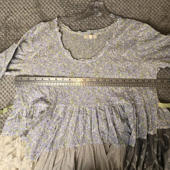 Nadir of Positano Cottagecore Patchwork Dress‎ Blue Floral Lagenlook CB Positano - Picture 6 of 11